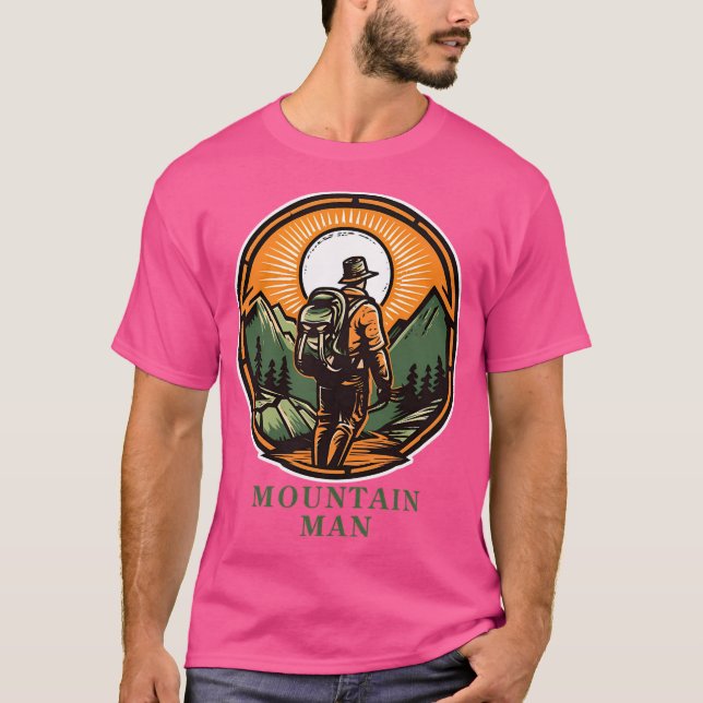 Mountain Man - Mountains Camping Wanderlust Hiking T Shirt (Framsida)