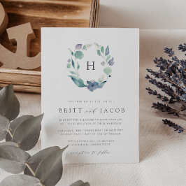 Mountain Meadow | Blommigt Monogram Bröllop Inbjudningar