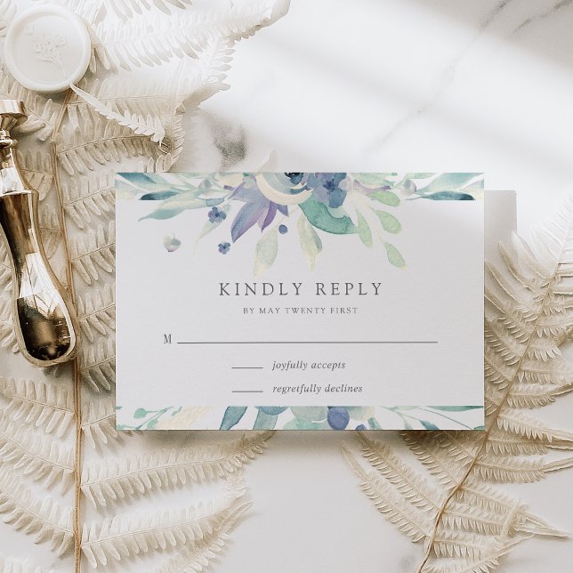 Mountain Meadow | Botanisk Blommigt med vattenfärg OSA Kort (Skapare uppladdad)