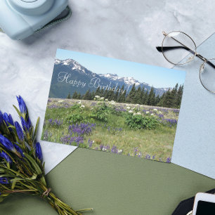 Mountain Meadow Wildblommor Birthday Kort