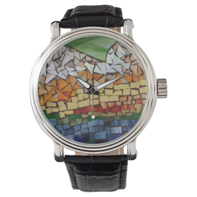 Mountain Mosaic Watch av Willowcatdedesign Armbandsur (Framsida)