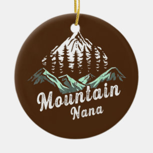 Mountain Nana Camping Hiking Mamma Äventyr Julgransprydnad Keramik