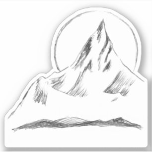 Mountain Peaks Sketch Klistermärken