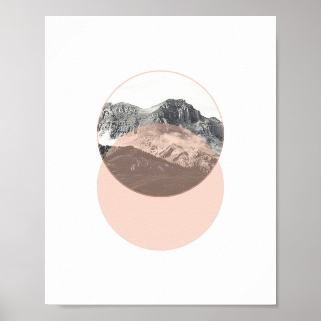 Mountain Photo Poster | Minimal Rosa Art. (Framsidan)
