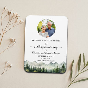 Mountain Pine 41 Bröllopsjubileum Spara Datum Magnet