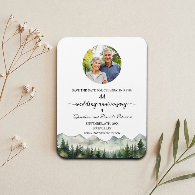Mountain Pine 44 Wedding Anniversary Save the Date Magnet (Skapare uppladdad)