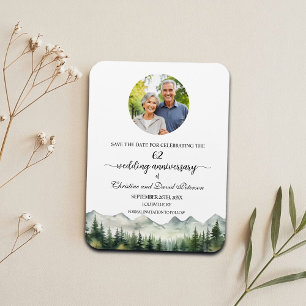 Mountain Pine 62 Bröllopsjubileum Spara Datum Magnet