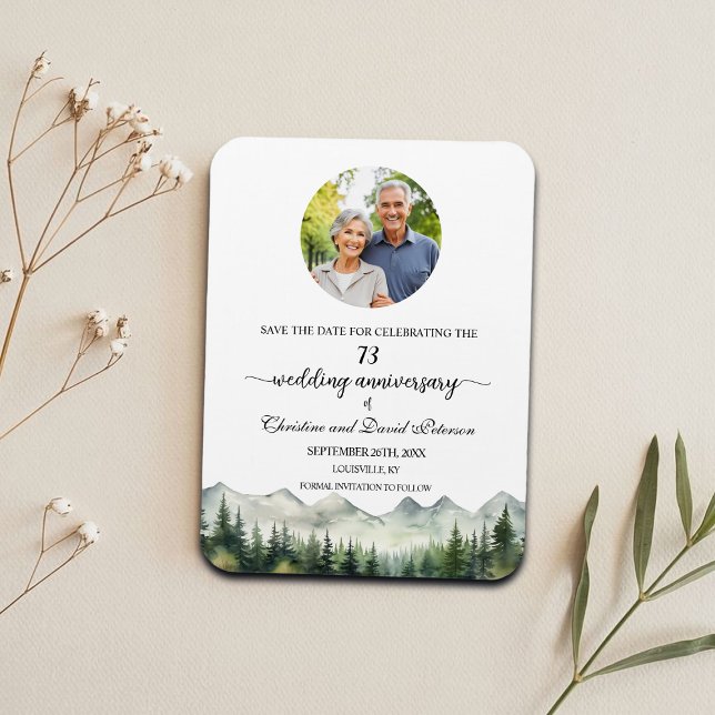 Mountain Pine 73 Wedding Anniversary Save the Date Magnet (Skapare uppladdad)