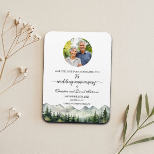 Mountain Pine 75 Bröllopsjubileum Spara Datum Magnet