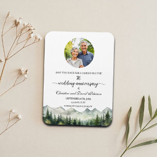 Mountain Pine 76 Bröllopsjubileum Spara datum Magnet