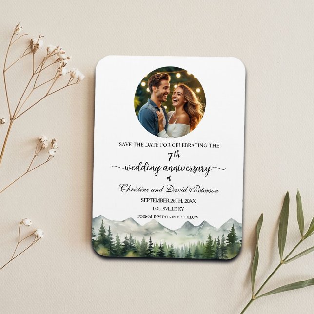 Mountain Pine 7 Wedding Anniversary Save the Date Magnet (Skapare uppladdad)