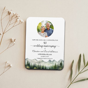 Mountain Pine 83 Bröllopsjubileum Spara datum Magnet