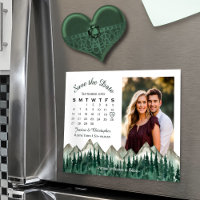 Mountain & Pine Kalender Foto Spara Datum Magnet