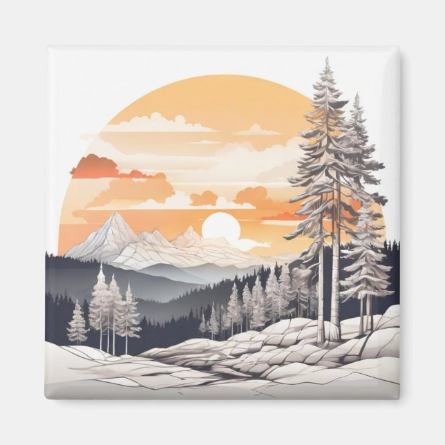 Mountain Pine Refrigerator Magnet - Majestic Fores (Framsidan)