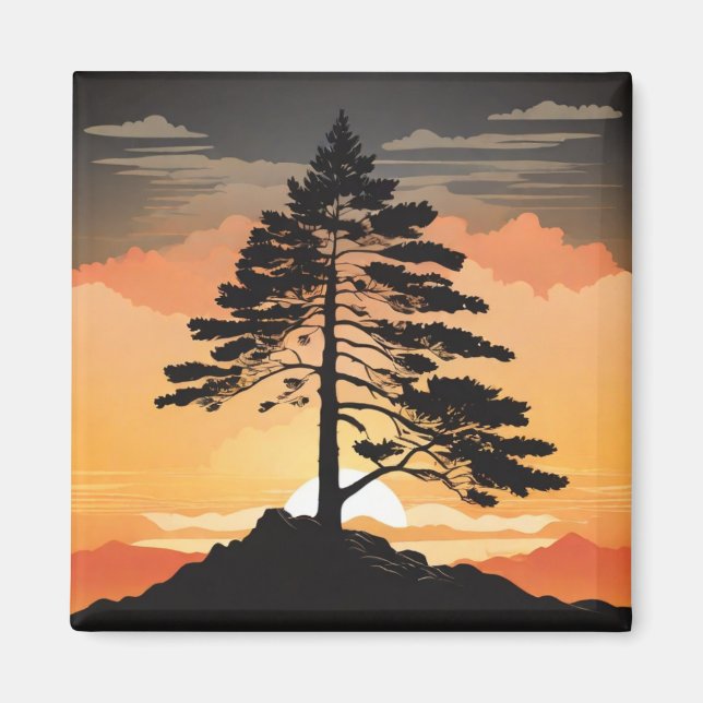Mountain Pine Refrigerator Magnet - Majestic Fores (Framsidan)