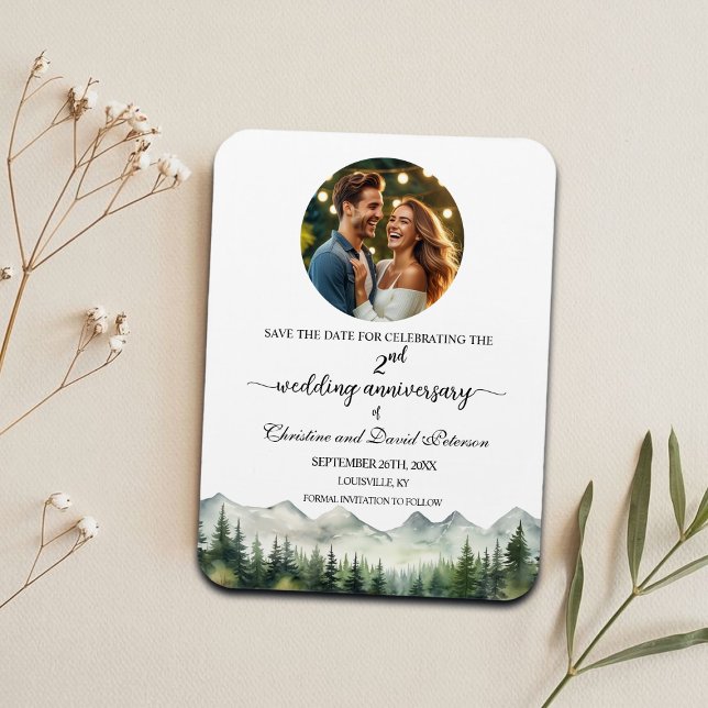 Mountain Pine Wedding Anniversary Save the Date Magnet (Skapare uppladdad)