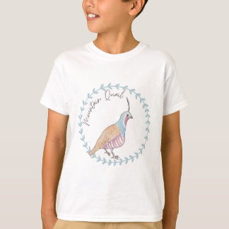Mountain Quail bird species animal logo T Shirt