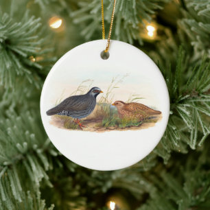 Mountain Quail, Träd Julgransprydnad Keramik