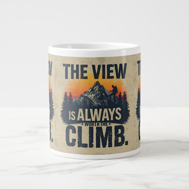 Mountain Quote Adventure Typography Mug Jumbo Mugg (Framsidan)