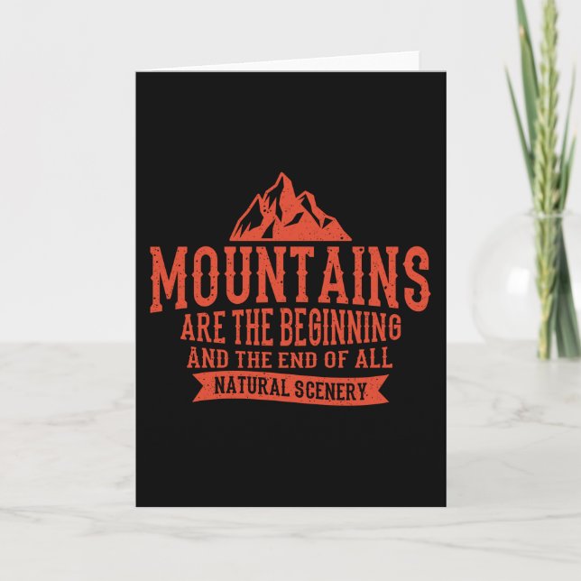 MOUNTAIN QUOTES LUNNE Hiking Hikers Wanderer Kort (Framsida)