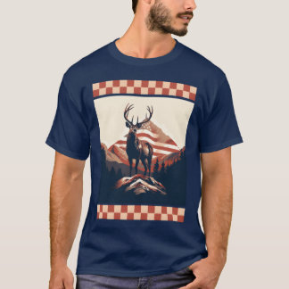 Mountain Range Amerikansk Flagga Rock Kamouflage H T Shirt