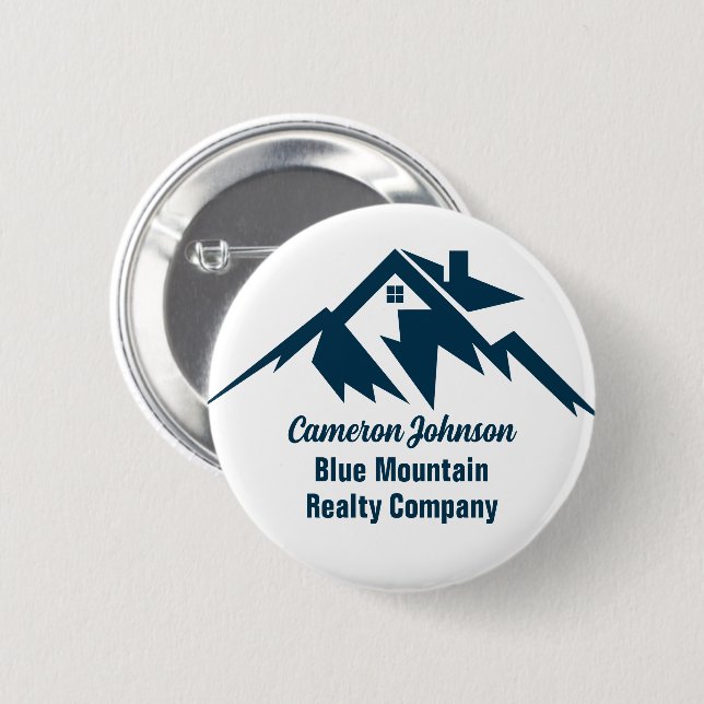 Mountain Real Estate Company Custom Marketing Knapp (Framsida & baksida)
