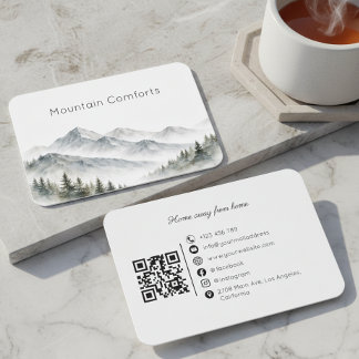 Mountain Rental Tour Guide QR Code Business Card Visitkort