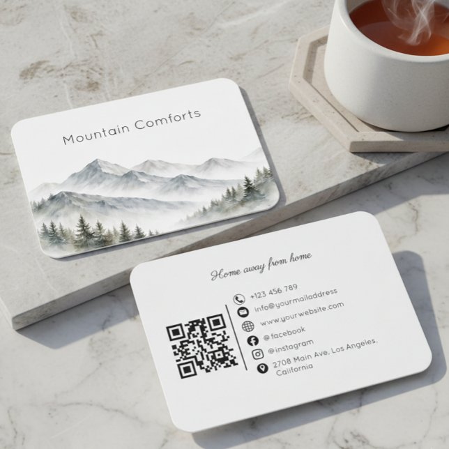 Mountain Rental Tour Guide QR Code Business Card Visitkort (Skapare uppladdad)