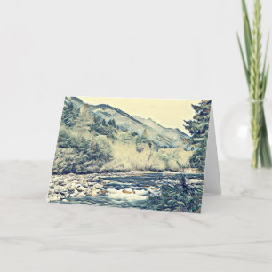 Mountain River - Blank Greeting Card Tack Kort