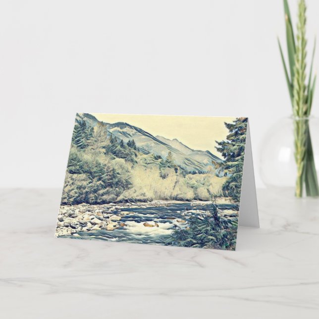 Mountain River - Blank Greeting Card Tack Kort (Framsida)