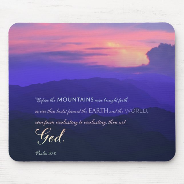 Mountain Rosa Sunset Christian Mousepad Musmatta (Framsidan)