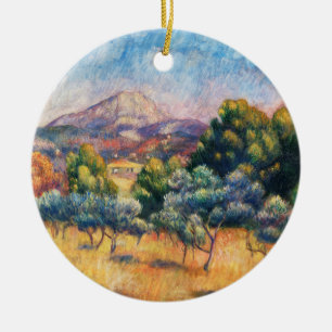 Mountain Sainte-Victoire Paysage av Renoir Julgransprydnad Keramik
