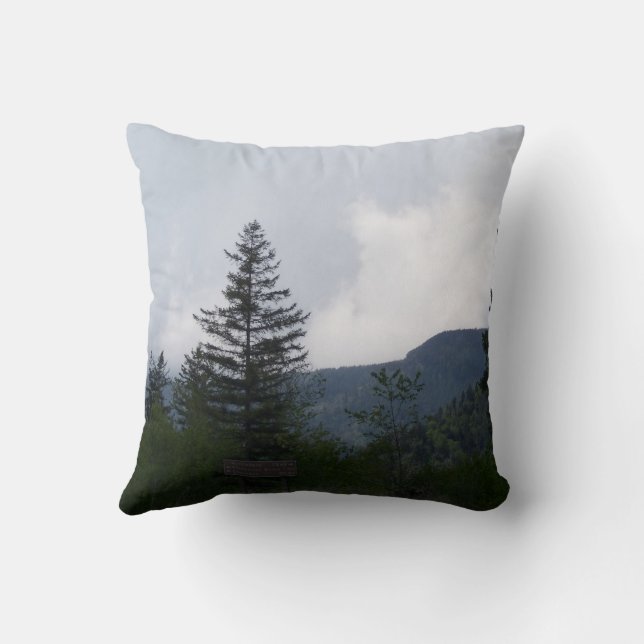 Mountain Scene Christmas Throw Pillow Kudde (Baksida)