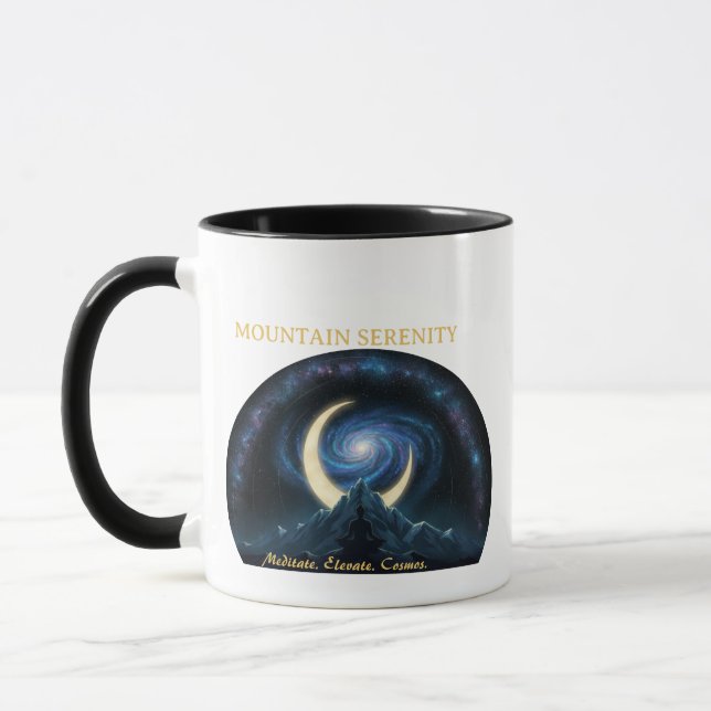 Mountain Serenity Cosmic Meditation, Crescent Moon Mugg (Vänster)