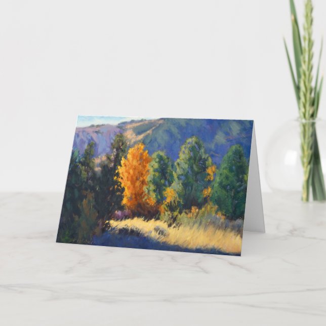 Mountain Serenity – Impressionistiskt Välkomstkort Tack Kort (Framsida)