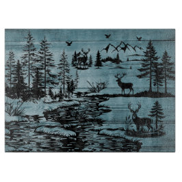 Mountain Serenity Skog och Hjort Glas