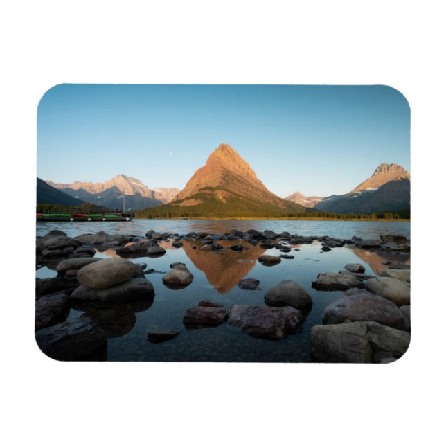 Mountain Sjö | Glacier nationalpark Magnet (Horisontell)