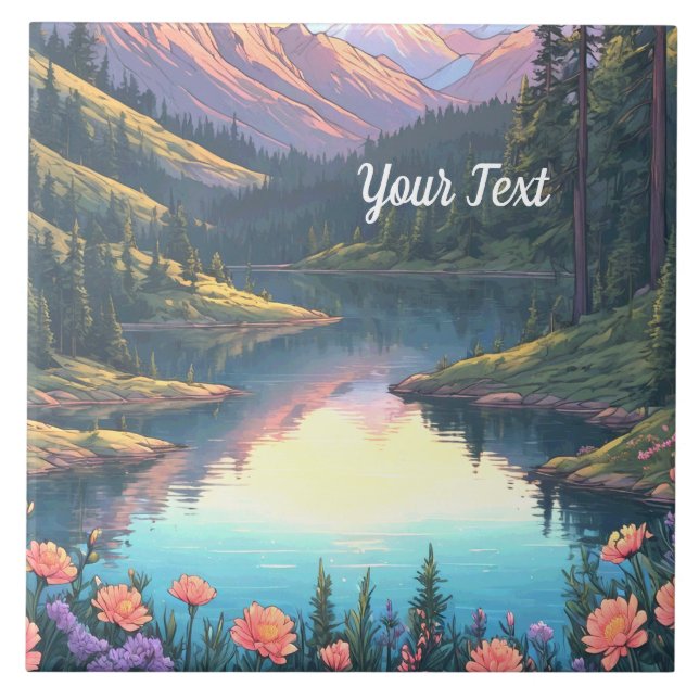 Mountain Sjö Kakelplatta (Framsidan)