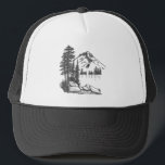 Mountain Sjö Keps<br><div class="desc">Njut av den här handdragna utformningen av bergscentret som uttrycker ett verkligt fladderande hjärta.</div>