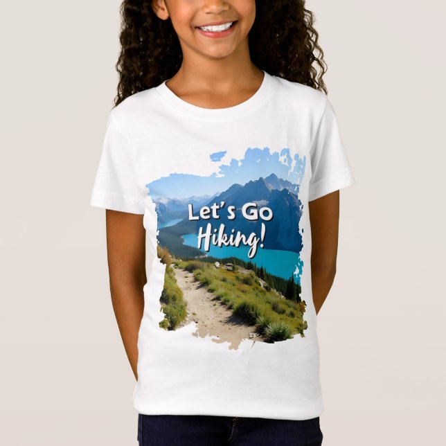 Mountain Sjö Låt oss Go Hiking T Shirt (Framsida)