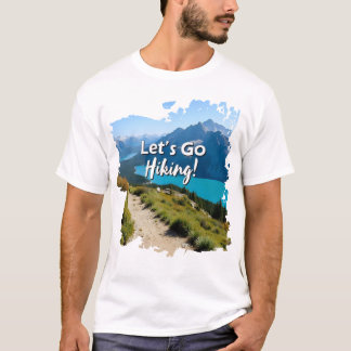 Mountain Sjö Låt oss Go Hiking T Shirt