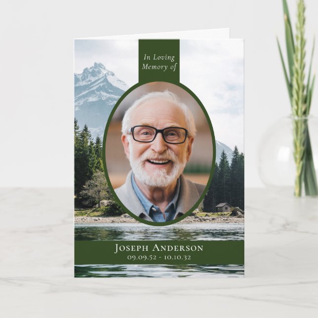 Mountain Sjö Photo Funeral Memorial Service Program (Framsida)