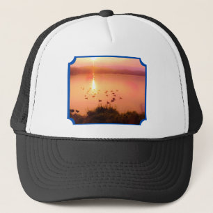 Mountain Sjö Photo Rosa and Peach Orange Sunset Keps