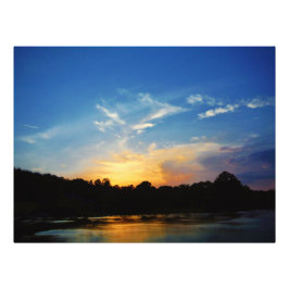 Mountain Sjö Sunset Fototryck