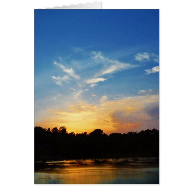 Mountain Sjö Sunset Hälsningskort (Framsidan)