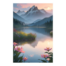 Mountain Sjö Sunset