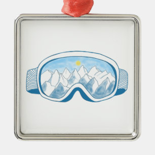 Mountain Ski Goggles Julgransprydnad Metall