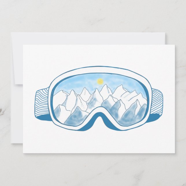 Mountain Ski Goggles Julkort (Framsida)