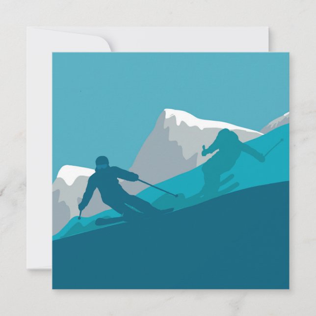 Mountain Skiing Sport Kort (Framsida)