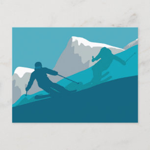 Mountain Skiing Sport Vykort